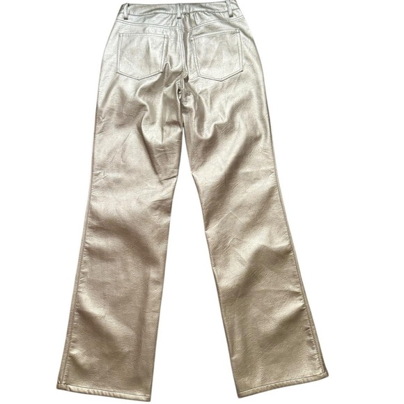 H&M Silver metallic straight-leg faux leather polyester rave pants
Size 6 - Picture 2 of 6
